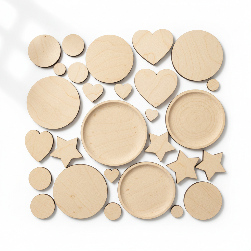 Houten cirkels en figuren