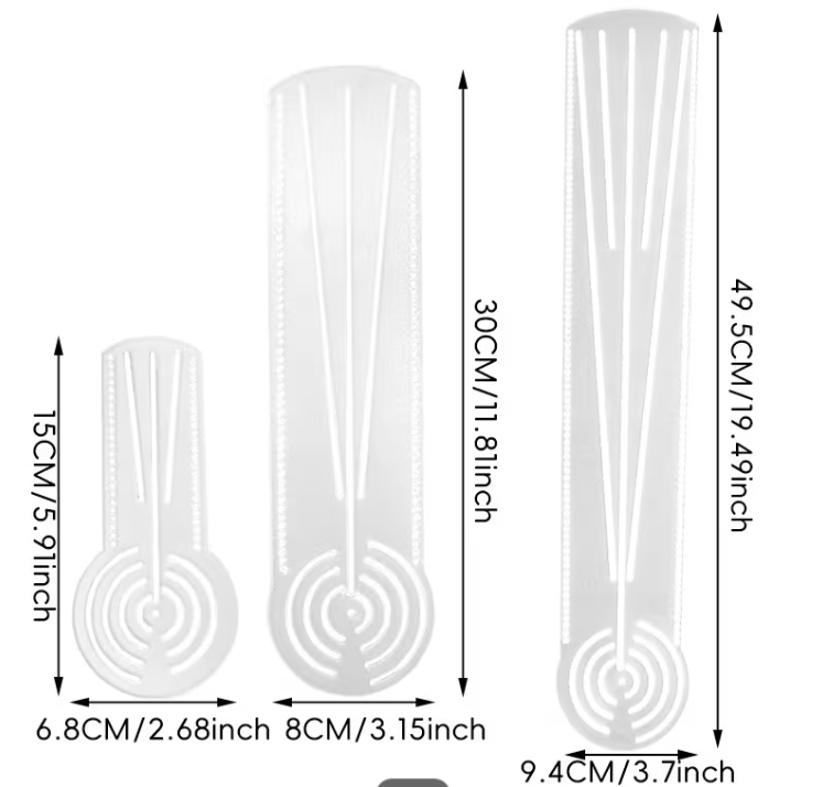 Mandala liniaal set - 3 maten