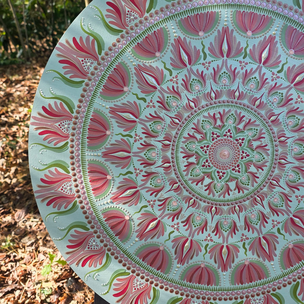 Handgeschilderde Mandala – Axolotl (60 cm)